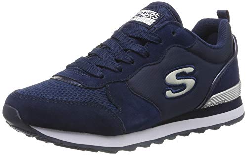 Skechers Retros-OG 85-Goldn Gurl, Zapatillas Mujer, Multicolor (NVY Black Suede/Nylon/Mesh/Rose Gold Trim), 37 EU