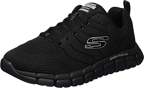 Skechers Skech-Flex 2.0, Zapatillas de Deporte Exterior Hombre, Negro (BBK Black Engineered Mesh/Black Trim), 42 EU