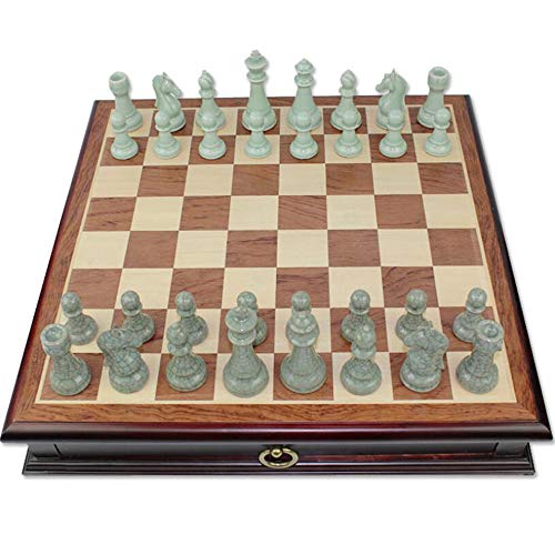 SKLLA Juego de ajedrez de cerámica Ajedrez Grande de Madera Maciza Mesa de ajedrez de Alto Grado
