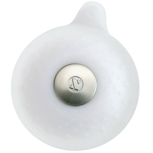 SlipX Solutions El Tapón de Drenaje Blanco Adapta a los desagües para Evitar Fugas (Cubre los desagües estándar de bañeras y lavabos, Silicona Acero Inoxidable)