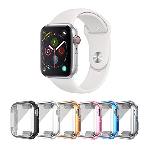 SLYEN Paquete de 6 estuches para Apple Watch con protector de pantalla ultradelgado compatible con iWatch de 42 mm, estuche de cobertura total para Apple Watch Series 3 Series 2