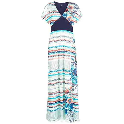 Smash! Vestido Playero con Estampado Colorido Geométrico y Tropical Maxi Vestido de Manga Corta con Escote en Pico de Mujer para Verano Dress Olivia Smash! Vestido Playero con Estampado Colorido Geométrico y Tropical Maxi Vestido de Manga Corta con Escote en Pico de Mujer para Verano Dress Olivia