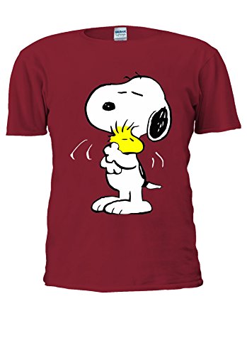 Snoopy Peanuts - Camiseta unisex graciosa y alegre con dibujos animados para hombre y mujer Rojo .Cardenal Rojo M