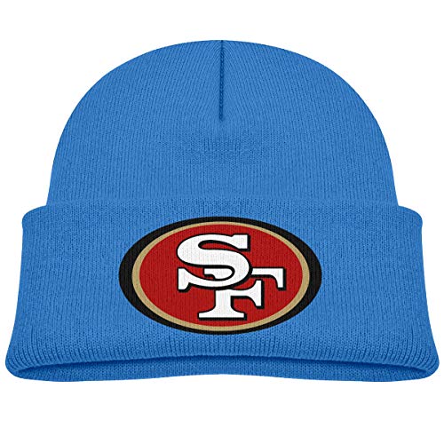 Sombrero de cobertura de San Francisco 49ers no aplicable,Niños cálido transpirable y resistente al viento sombreros al aire libre,NFL Trucker Driver Gorra de punto Azul azul Talla única