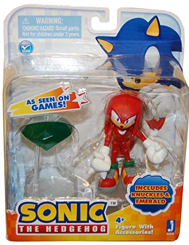 Sonic the Hedgehog - Figura de acción de Nudillos y Esmeralda, Color Rojo