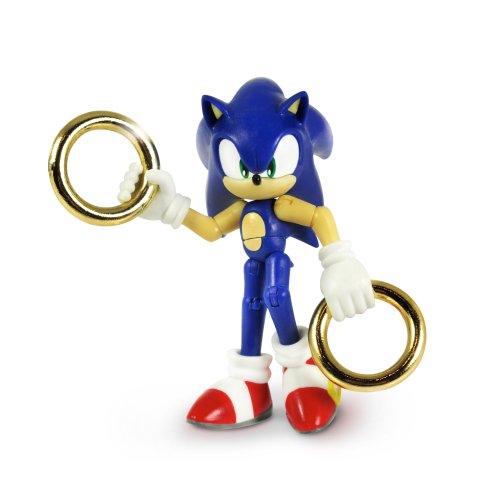 Sonic the Hedgehog - Figura de acción de Sonic y Gold Rings (Azul)