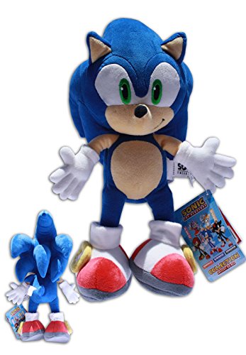 Sonic the Hedgehog Muñeco del videojuego SEGA, peluche de 34cm, color azul Sonic the Hedgehog Muñeco del videojuego SEGA, peluche de 34cm, color azul