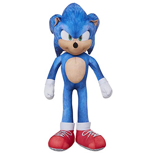 SONIC The Movie Peluche Sonic Grande, 33 cm con 10 Sonidos Diferentes