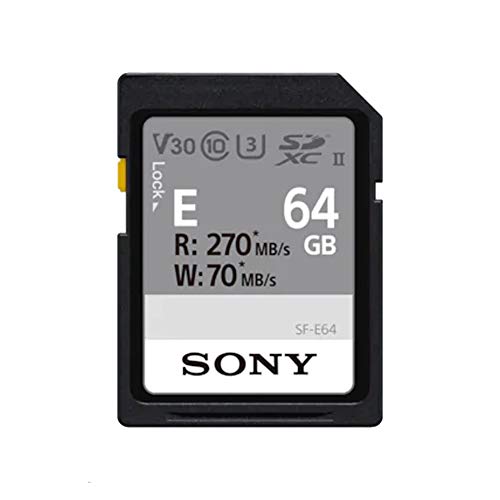 Sony SF-E Series UHS-II U3 V60 - Tarjeta de Memoria Digital SDHC (64 GB, 270 MB/S, Escritura 120 MB/S, SFE64)