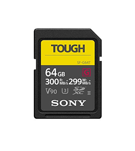 Sony SF-G64T UHS-II SD Tough Tarjeta de Memoria - 64GB Read 300mb/s Write 299mb/s