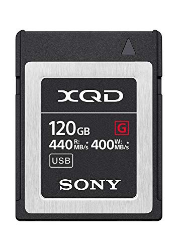Sony - Tarjeta de Memoria Flash XQD de 120 GB (128 GB preformato) 5 x Tough Serie G de Alta Velocidad (Lectura de 440 MB/s y Escritura 400 MB/s) - QDG120F