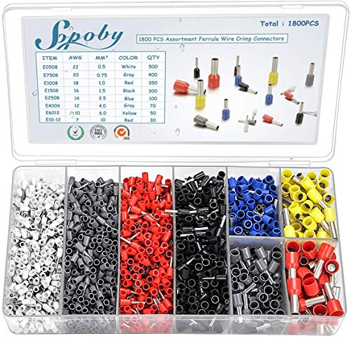 Sopoby 1800pcs Terminales cables electricos - Multi-tama?o Terminal para Cableado Eléctrico y Cables Conector Aislante de Cable(Multicolor)