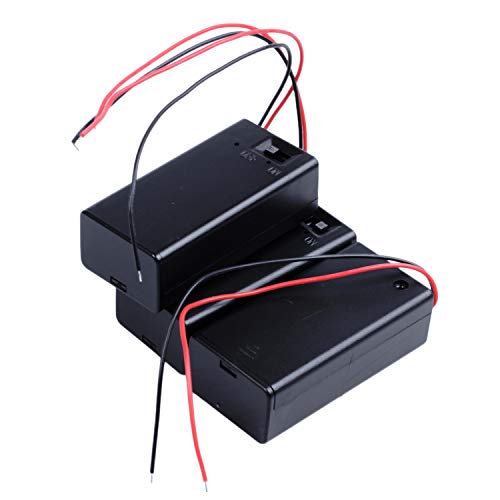 Soporte de bateria para 9V bateria - TOOGOO(R)3 pzs Interruptor encendido / apagado de conductor de cable doble 1 x soporte de caja de pila bateria 9V