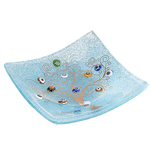 SOSPIRI VENEZIA Placa DE Cristal Murano Cuadrado Árbol de la Vida 10 x 10 cm, técnica de fusión de Vidrio y Uso de Decoraciones de Murano. En su Elegante Caja litografiada. Made in Venice, Italy SOSPIRI VENEZIA Placa DE Cristal Murano Cuadrado Árbol de la Vida 10 x 10 cm, técnica de fusión de Vidrio y Uso de Decoraciones de Murano. En su Elegante Caja litografiada. Made in Venice, Italy