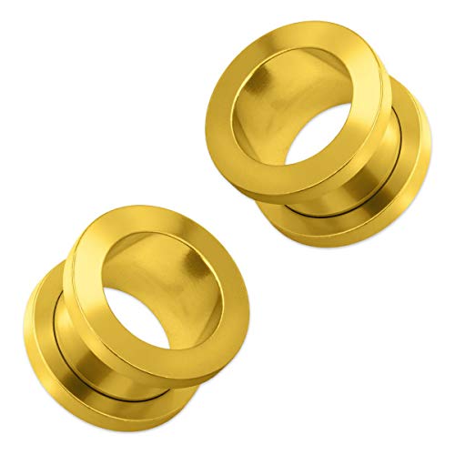 Soul-Cats ® Conjunto de 2 túnel Situé en Varias Tallas, Color Oro, 20 mm Soul-Cats ® Conjunto de 2 túnel Situé en Varias Tallas, Color Oro, 20 mm