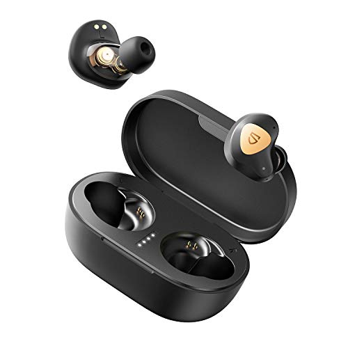 SOUNDPEATS Truengine 3 SE Auriculares Inalámbricos con Controladores Dinámicos Duales, CVC 4-Micrófonos, 30H de Reproducción, Control Táctil, Auriculares Internos con Sonido Estéreo(USB-C)