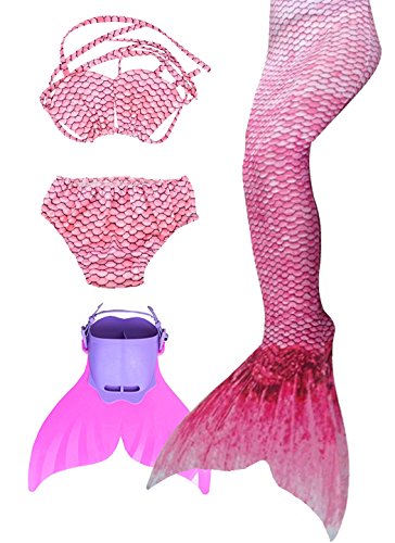 SPEEDEVE Cola de Sirena para Niñas,Agua Rosa,120 SPEEDEVE Cola de Sirena para Niñas,Agua Rosa,120