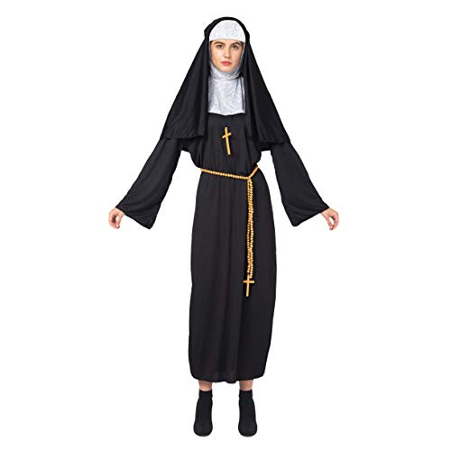 Spooktacular Creations Disfraz de Monja para Halloween para Mujer con hábito de Monja - Negro - XL