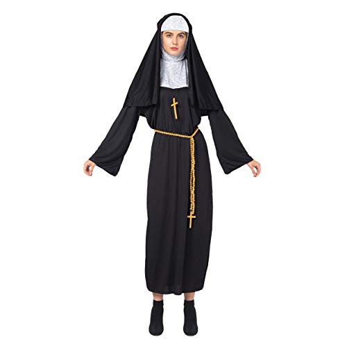 Spooktacular Creations Disfraz de Monja para Halloween para Mujer con hábito de Monja - Negro - XL Spooktacular Creations Disfraz de Monja para Halloween para Mujer con hábito de Monja - Negro - XL
