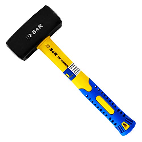 S&R Maza de 1000 gr en Acero Forjado C50. Mango de fibra de vidrio con recubrimiento de PVC anti vibración S&R Maza de 1000 gr en Acero Forjado C50. Mango de fibra de vidrio con recubrimiento de PVC anti vibración