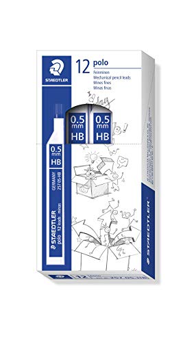 STAEDTLER 257 0.5 HB - Caja de Minas, 12 Tubos con 12 Minas Cada Tubo