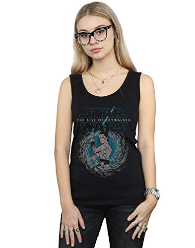 Star Wars Mujer The Rise of Skywalker Rey Whirl Camiseta Sin Mangas Negro XX-Large