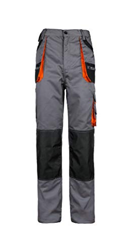 Stenso Des-Emerton® - Pantalones de Trabajo para Hombre Slim fit con Cintura elástica - Gris/Negro/Naranja - 52 Stenso Des-Emerton® - Pantalones de Trabajo para Hombre Slim fit con Cintura elástica - Gris/Negro/Naranja - 52