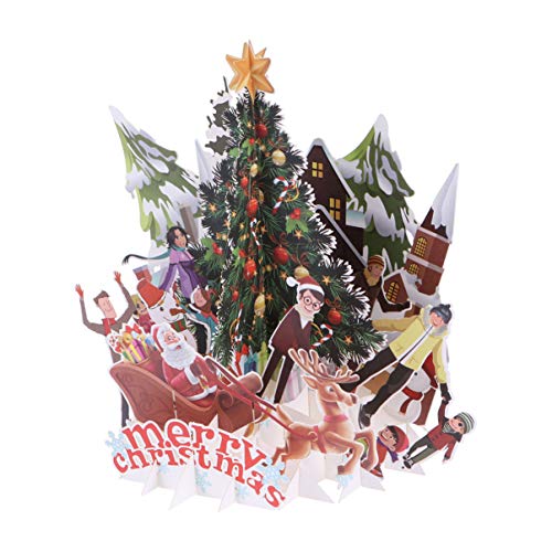 STOBOK Tarjetas de Navidad en 3D Tarjetas de felicitación emergentes Postales Divertidas de Vacaciones para Navidad