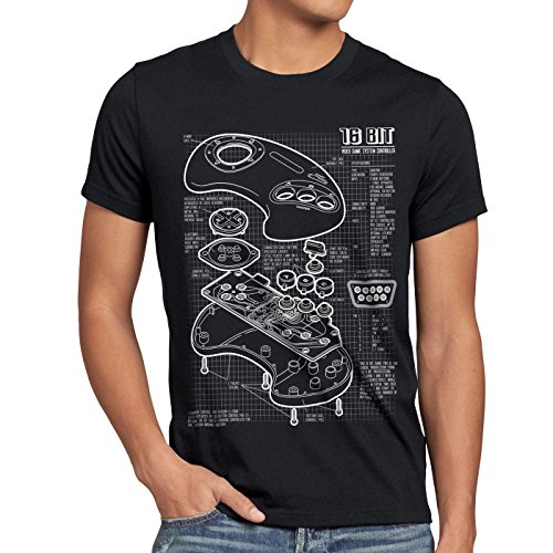 style3 Mega 16-bit Controlador Fotocalco Azul Camiseta para Hombre T-Shirt videoconsola Sonic, Talla:3XL, Color:Negro style3 Mega 16-bit Controlador Fotocalco Azul Camiseta para Hombre T-Shirt videoconsola Sonic, Talla:3XL, Color:Negro