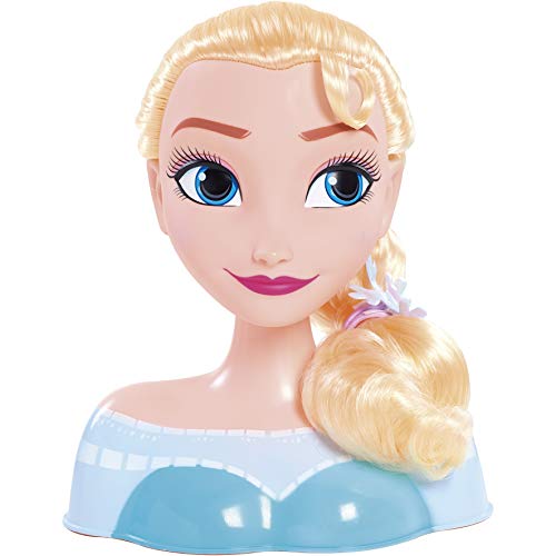 STYLING HEAD DND05001 - Frozen Busto Maquillaje y Peinados de Elsa con 13 Accesorios incluidos para peinar y maquillar a tu Princesa Disney