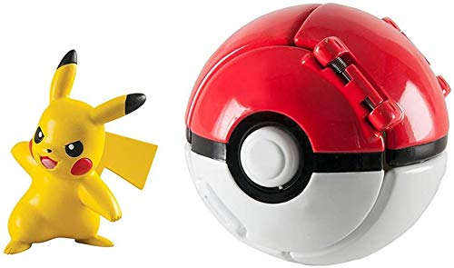 su ma Poké Bolas Pokéball, Pokemon Figuras with Throw Pop Poké Ball Toy Set para Niños y Adultos Celebración de Fiestas Divertido Juego de Juguete de Regalo (Pikachu)