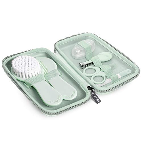 Suavinex 401211 - Neceser Set Manicura para Bebés +0M con Cepillo, Peine, Cepillo Dental, Tijeritas, Lima, Cortaúñas, Color Verde Suavinex 401211 - Neceser Set Manicura para Bebés +0M con Cepillo, Peine, Cepillo Dental, Tijeritas, Lima, Cortaúñas, Color Verde