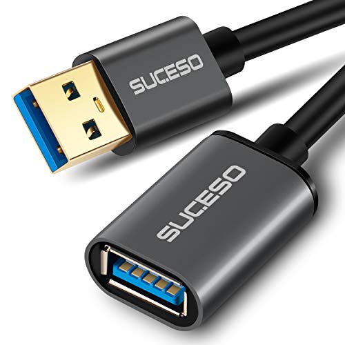 SUCESO Cable Alargador USB 3.0 3M Cable Extension USB Tipo A Macho A Hembra Alta Velocidad 5 Gbps para Ratón,Teclado,Hub,Pendrive,TV,Impresora,Mando de PS3,VR Gafas,Disco Externo,Ordenador y Otros