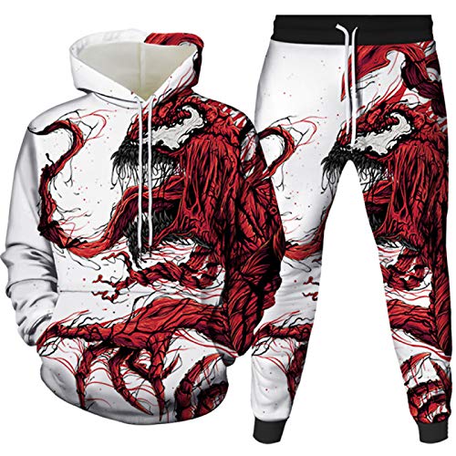 Sudadera con capucha con estampado 3D de dos piezas, para hombre y suéter. Sudadera con capucha con estampado 3D de dos piezas, para hombre y suéter.