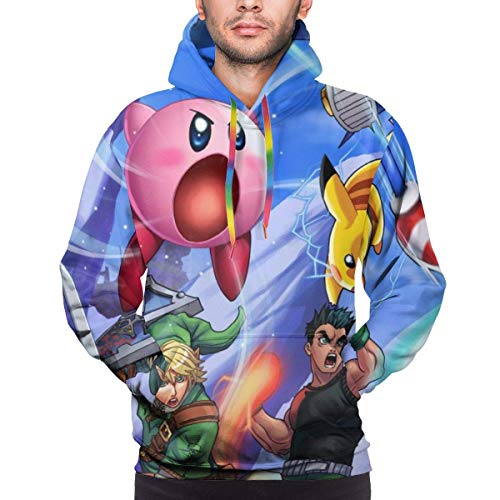 Sudadera con Capucha de Manga Larga con Estampado 3D de Pikachu Kirby de The Legend of Zelda Soni_C para Hombre