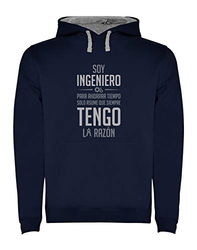 Sudadera con Capucha para Hombre - Regalos para Ingenieros - Soy Ingeniero Solo Asume Que Siempre Tengo la Razón Medium Azul Oscuro