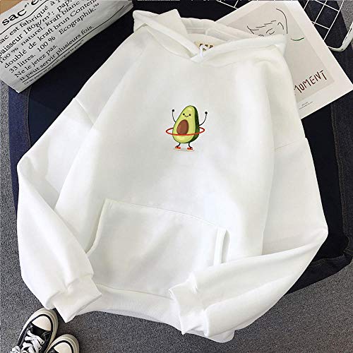 Sudadera De Manga Larga con Capucha Cálida Sudadera Encantadora Sudadera con Capucha Jerseys Aplicar A Elegantes Y Vestidos A La Moda En Fiestas, Trabajo, Deporte Y Ocio-White_XXL