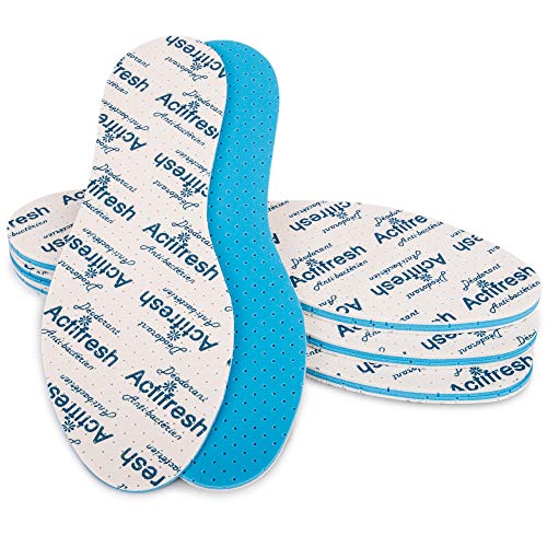 SULPO - 4 pares de plantillas contra el sudor, plantillas antibacterianas Actifresh para pies frescos, plantillas para zapatos de trabajo, suela anti sudor, desinfección de zapatos azul azul 37 SULPO - 4 pares de plantillas contra el sudor, plantillas antibacterianas Actifresh para pies frescos, plantillas para zapatos de trabajo, suela anti sudor, desinfección de zapatos azul azul 37