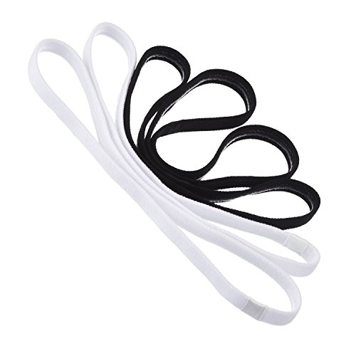 Sumind 4 Piezas de Diadema Deportiva Diadema Elástica Antideslizante Gruesa Banda de Pelo de Fútbol para Mujeres y Hombres, Negro y Blanco Sumind 4 Piezas de Diadema Deportiva Diadema Elástica Antideslizante Gruesa Banda de Pelo de Fútbol para Mujeres y Hombres, Negro y Blanco