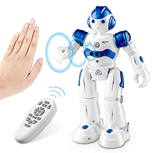 SUNACE Robot de Juguete - RC Robot Programable Juguete Educativo Recargable Robots Juguete de Control Remoto Robot Inteligente Multifuncional con Baile Cantante Juguete de Regalo para Niños (Azul)