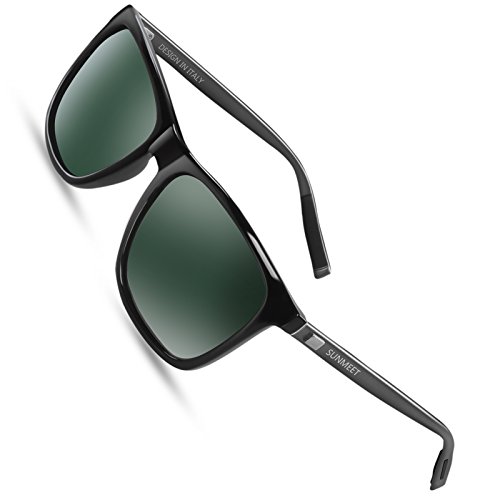 Sunmeet Gafas de sol Hombre Polarizadas Clásico Retro Gafas de sol para Hombre UV400 Protection S1001(Verde/Pistola)
