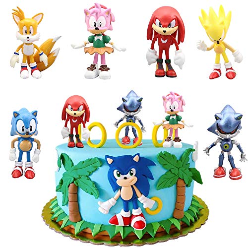 SUNSK Decoración De Pastel De Sonic Cake Topper Hedgehog Decoración de pastel de cumpleaños de dibujos animados para Cumpleaños Decoración de La Torta del fiesta suministros 6 Piezas SUNSK Decoración De Pastel De Sonic Cake Topper Hedgehog Decoración de pastel de cumpleaños de dibujos animados para Cumpleaños Decoración de La Torta del fiesta suministros 6 Piezas