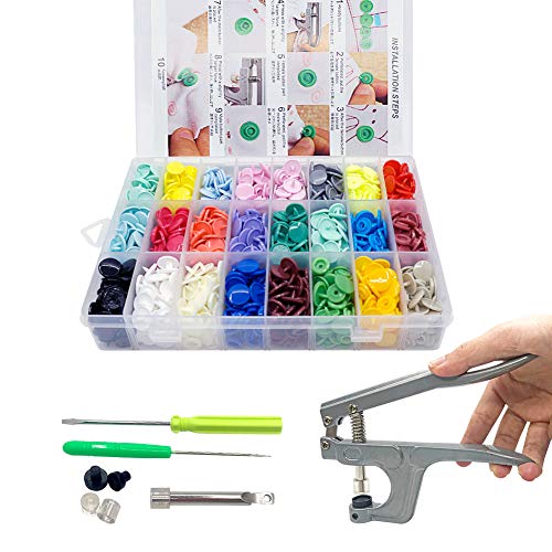 SUNTATOP Alicates de Presión + 360 Set Resin T5 Botones de Plástico Botón de Presión de Resina DIY 24 Colores (Conjunto de botones) SUNTATOP Alicates de Presión + 360 Set Resin T5 Botones de Plástico Botón de Presión de Resina DIY 24 Colores (Conjunto de botones)