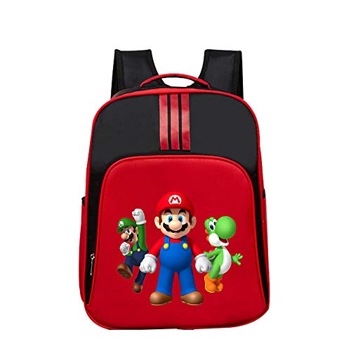 Super Mario Mochila Casual Mochila Exquisita Mochila Escolar Primaria para niñas, niños, Dibujos Animados, patrón, Bolsa de Deporte de Viaje Mochila para niños