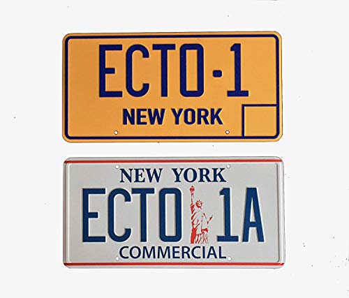 Super6props Ghostbusters ECTO 1 and ECTO-1A New York Prop - Placa de matrícula (2 unidades, 300 mm x 150 mm)