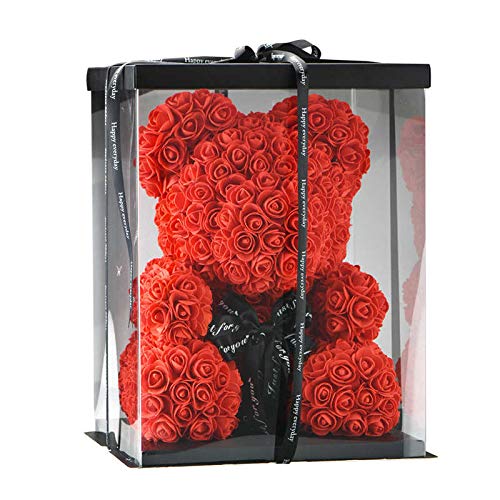 SUPERMOLON Oso Rosas 40cm con Caja Regalo Original - Rose Bear 40cm Oso de Rosas Artificiales - Regalo San Valentín, Enamorados, Aniversario, Amor - Entrega en 24h (Rojo) SUPERMOLON Oso Rosas 40cm con Caja Regalo Original - Rose Bear 40cm Oso de Rosas Artificiales - Regalo San Valentín, Enamorados, Aniversario, Amor - Entrega en 24h (Rojo)