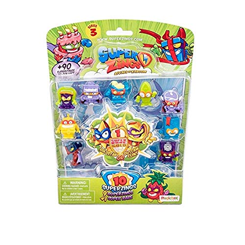 SuperZings - Serie 3 - Blíster con 10 Figuras (PSZ3B016IN00), 1 Figura Dorada y 9 Figuras Regulares SuperZings - Serie 3 - Blíster con 10 Figuras (PSZ3B016IN00), 1 Figura Dorada y 9 Figuras Regulares