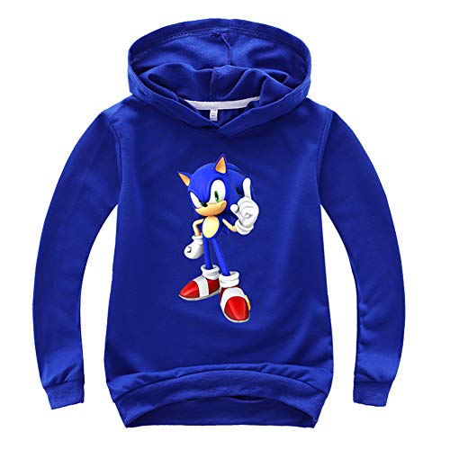 SUPFANS - Sudadera sónica de manga larga con capucha para niños Sonic The Hedgehog