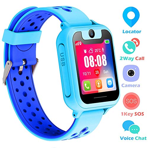 Supoggy Kids Smart Watch Phone LBS Tracker Smart Watch para niños de 3 a 12 años Niños SOS Cámara Pantalla táctil Juego Actividad al Aire Libre Juguetes Regalo para niños para iOS/Android (Azul) Supoggy Kids Smart Watch Phone LBS Tracker Smart Watch para niños de 3 a 12 años Niños SOS Cámara Pantalla táctil Juego Actividad al Aire Libre Juguetes Regalo para niños para iOS/Android (Azul)