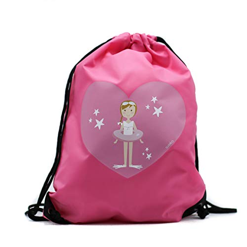 SUSIKO | Gymsac | Mochila Impermeable | Niña Natación | Medidas 45 x 33 cm | Capacidad 11 L | Peso 85 gr | Poliéster 210D | Color rosa brillante | Diseñado con Amor en España